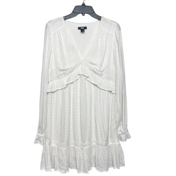 PAIGE  Odelise Long Sleeve Mini Dress in White Size S - Picture 7 of 12